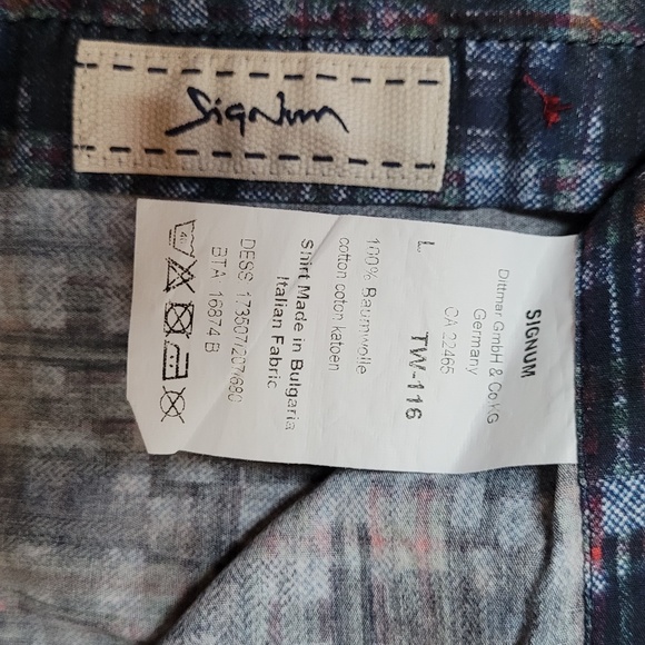 NWT Signum Berlin Long Sleeve Woven Button Down Large - Picture 4 of 6